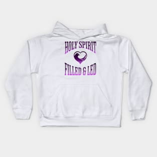 Holy Spirit Filled & Led - Purple-Black Image, Unisex Christian Cotton T-Shirt, Stylish Imagery, Trendy Spiritual Shirt, Christian Apparel, Comy, Soft Kids Hoodie